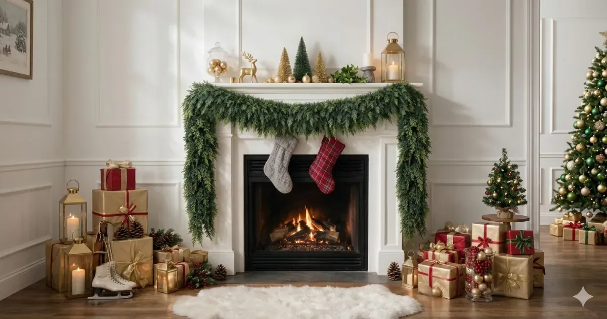 9′ Cedar Garland in Green or Pink
