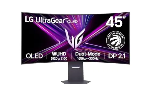 LG 45GX950A-B 45" 5120x2160 165Hz OLED Ultrawide Gaming Monitor (330Hz Dual Mode, DP 2.1, USB-C 90W)