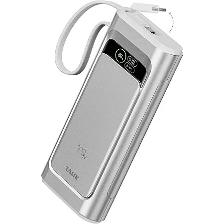 3-Port TALIX 20000mAh Laptop Power Bank w/ Built-in USB-C Cable (140W max, 190W total)