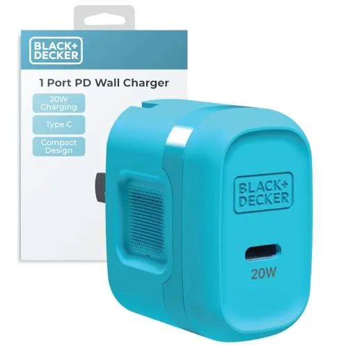 BLACK+DECKER 20W GaN USB-C Wall Charger