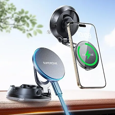 SUPERONE 15W MagSafe Magnetic Wireless Car Mount Charger for iPhone
