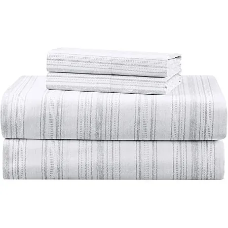 Prime Members: 3-pc Comfort Spaces 100% Cotton Percale Sheet Set (Twin, Grey)