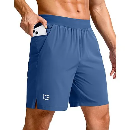 G Gradual Men's Quick-Dry Athletic Shorts w/ Flat-Elastic Waistband & Phone Pocket