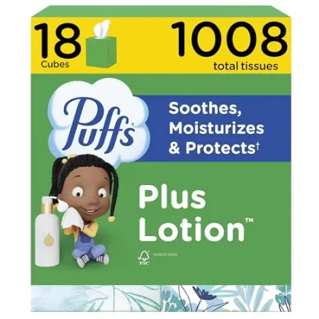 1008-Sheet Puffs Facial Tissues Plus Lotion