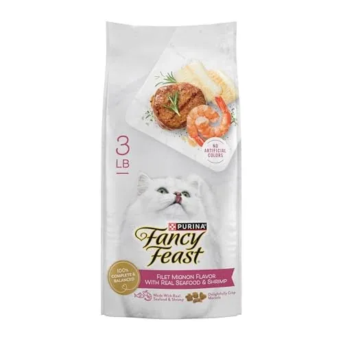 Fancy Feast Purina Dry Cat Food Filet Mignon or Chicken/Turkey Flavor, 3 lb Bag