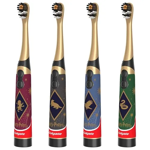 Colgate Kids Harry Potter Battery Electric Toothbrush, Extra Soft, 4 Pack