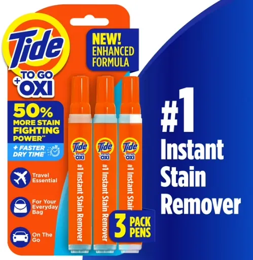 Tide To Go Laundry Stain Remover Pen and Spot Cleaner, 1.01 fl oz, 3 Count