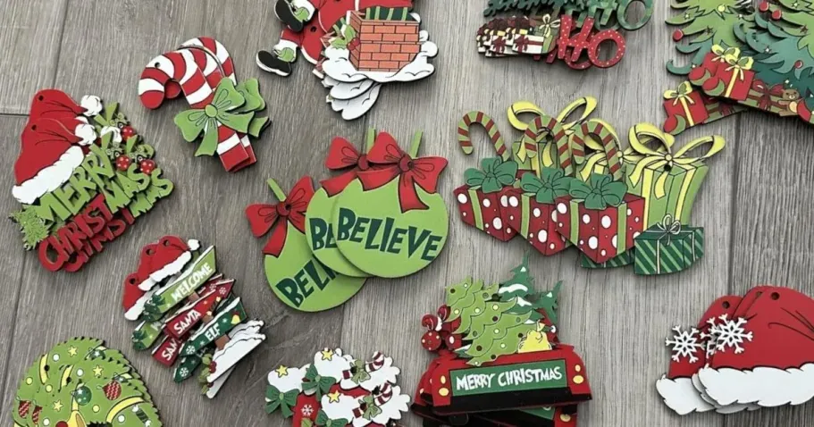 36-Piece Christmas Tree Wooden Ornament Set