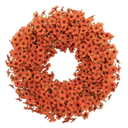 THE BLOOM TIMES 20" Orange Fall Wreath