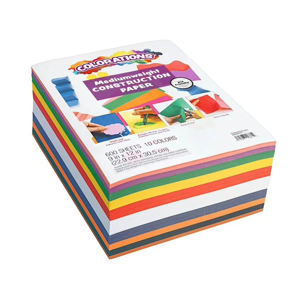 Colorations 9" x 12" Construction Paper Smart 600-Sheet Pack