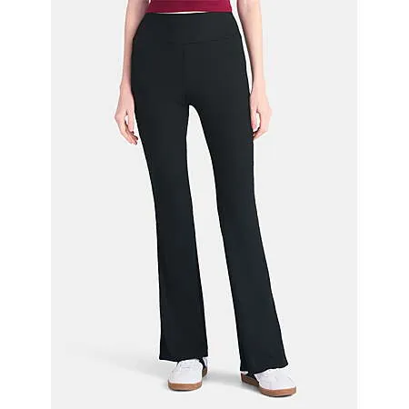 Select Walmart Stores: No Boundaries Women's Ribbed Flare Pants (Black)