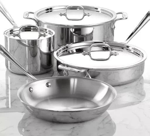 All-Clad D3 Stainless Steel Cookware Set, 7 Piece