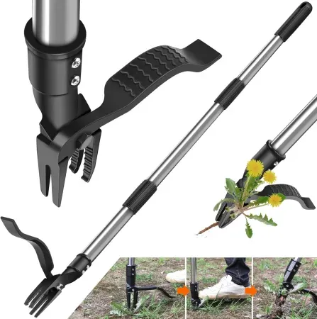 GOXAWEE 4-Claw Stand Up Weed Puller Tool