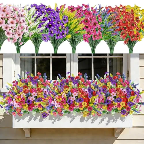 Der Rose 24 Bundles Artificial Flowers Colorful Lavender Mix