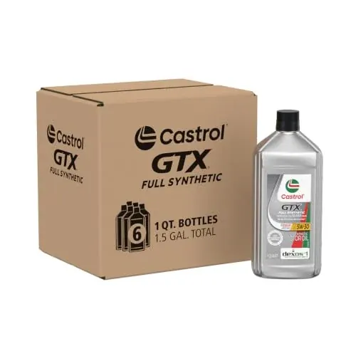 Castrol GTX Full Synthetic 5W-30 Motor Oil, 1 Quart, 6-Pack