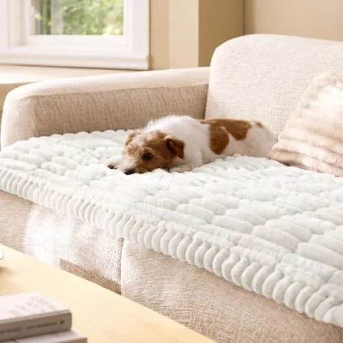 Bedsure ComfyFleece Plush Non-Slip Sofa Covers for Pets