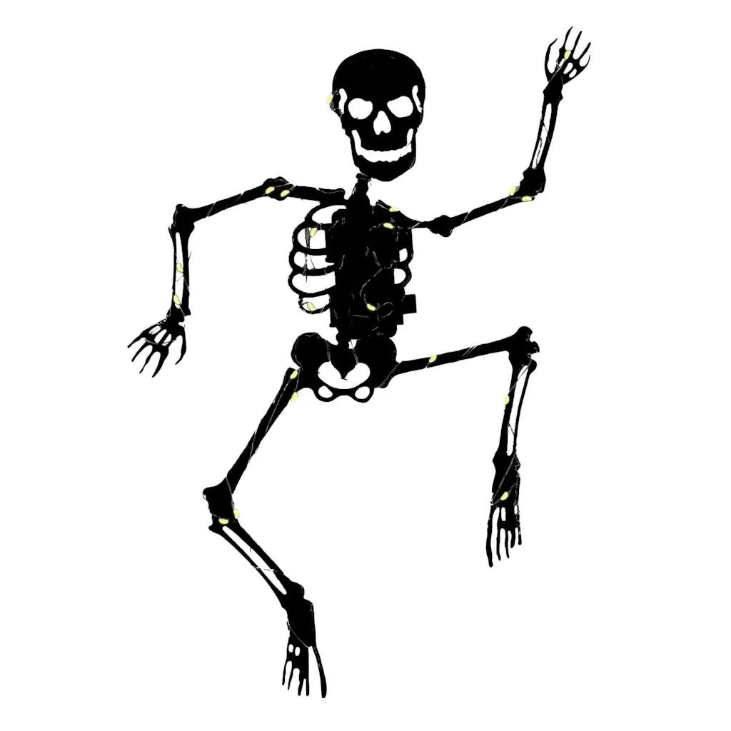 Haunted Hill Farm 2.3-Foot White LED Skeleton Halloween Decoration