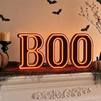 Halloween BOO Light Up Sign