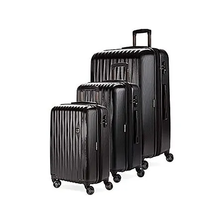 3-pc SwissGear 7272 Energie Hardside Expandable Luggage w/ Spinner Wheels (black)