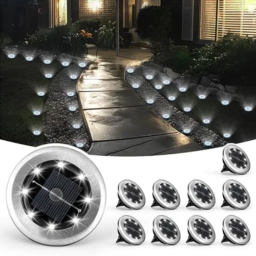 10-Pack SOLPEX Solar Pathway Ground Lights (Cool White)