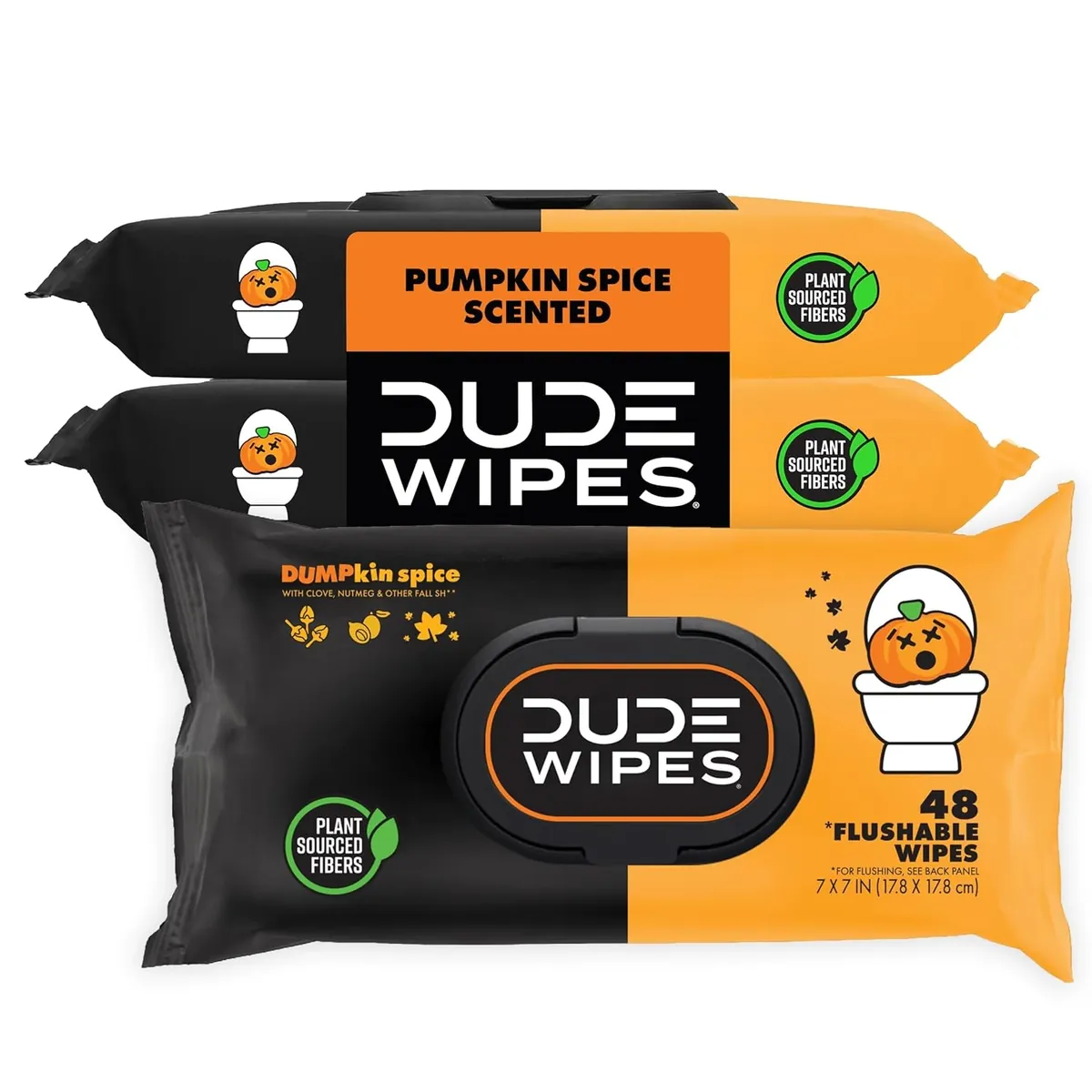 Dude Wipes Pumpkin Dumpkin Spice Adult Flushable Wipes 3 Pack