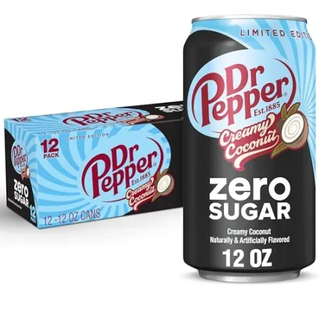 36-Pack 12oz Zero Sugar Creamy Coconut Soda