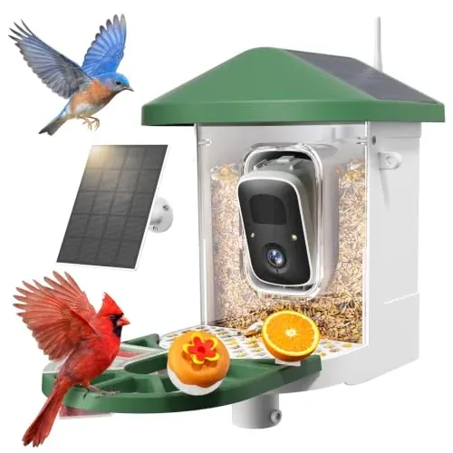 HARYMOR Smart Bird Feeder with Camera Solar Powered 2K HD