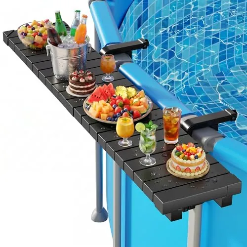 Kompoll 49.4" x 9.6" Above Ground Pool Bar w/ Galvanized Iron Frame (110-lbs Capacity, fits 2.67-4.48" top rails)