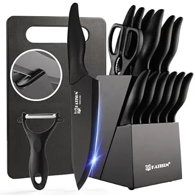 Katisun 16-Piece Kitchen Knife Block Set