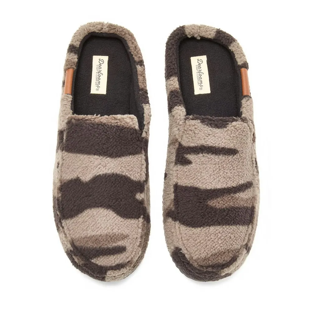 Dearfoams Men's Cozy Comfort Notch Clog Slippers