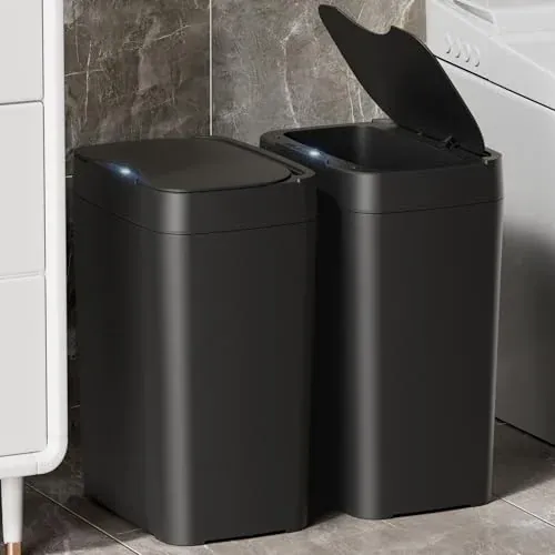 Vanpopubs 2-Pack 2.7 Gal Automatic Bathroom Trash Can with Lid