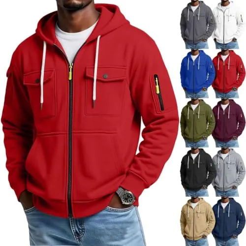 Heavyweight Warm Fleece Hooded Zip Up Jacket