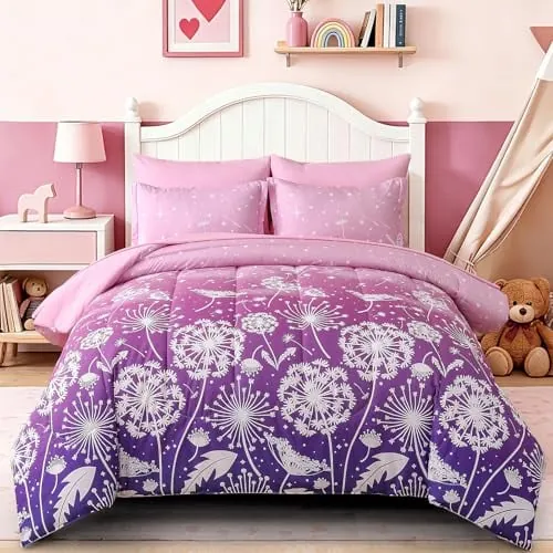 Kids Colorful Ombre Rainbow Comforter Sets (5pc-7pc)
