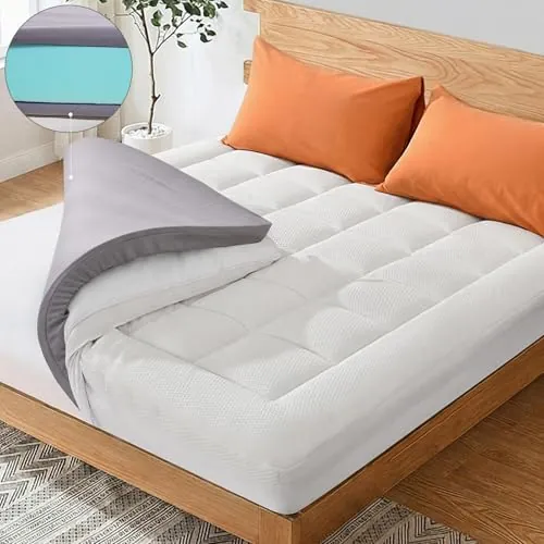 NEXHOME PRO 3" Dual-Layer Cooling Gel Memory Foam Mattress Topper with Bamboo Pillow Top (King)