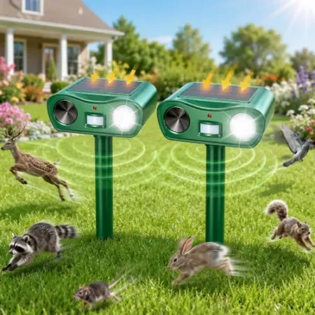 2-Pack LeafZap 18-60 kHz Ultrasonic Solar Animal Repeller