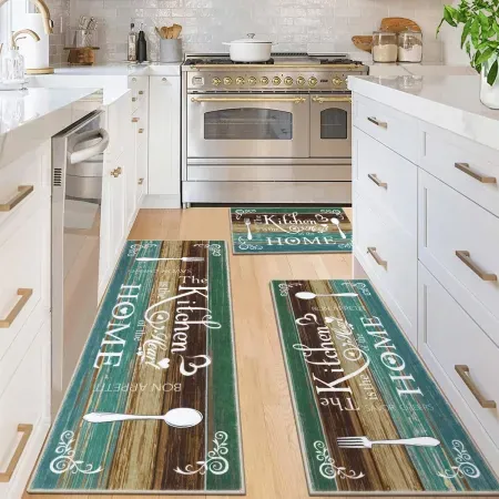 3-Piece Vaukki Non-Slip Boho Kitchen Rug Set