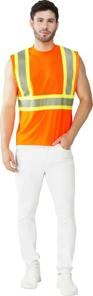 Men's Hi-Vis Safety Muscle Shirt: 1-cent + free shipping w/