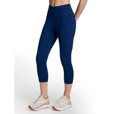 Reebok Women's Everyday High Rise Capri Leggings (Navy, limited sizes)