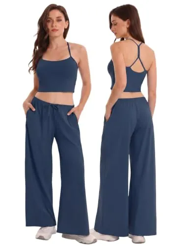 OKELUX Women's 2 Piece Matching Workout Lounge Set with Pockets
