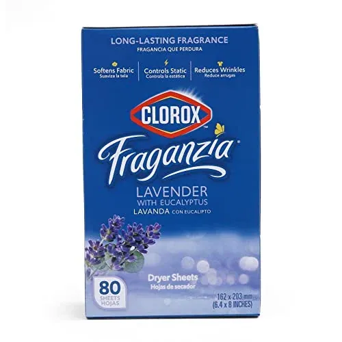 80-Count Clorox Fraganzia Dryer Sheets (Lavender Eucalyptus)
