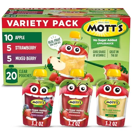 Mott's No Sugar Added Applesauce Variety Pack 20-Pack