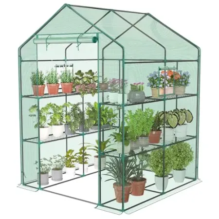 NEWBULIG 2-Tier 8-Shelf Walk-in Greenhouse