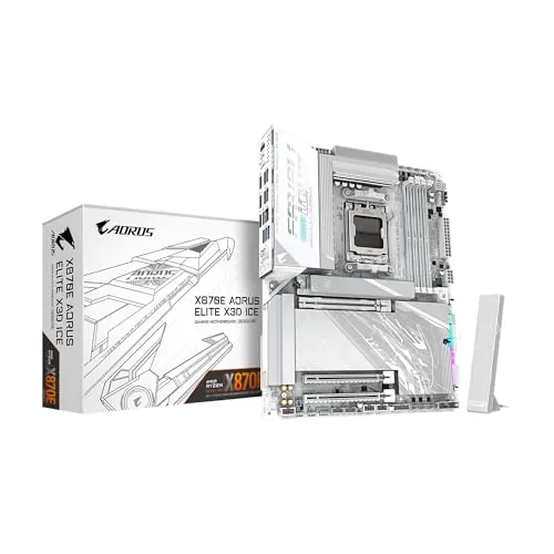 GIGABYTE X870E AORUS ELITE X3D ICE - AM5 ATX, WiFi 7, 5GbE, USB4