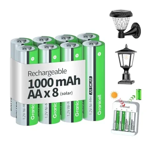 Granicell 8-Pack NiMH Rechargeable 1.2V AA Batteries
