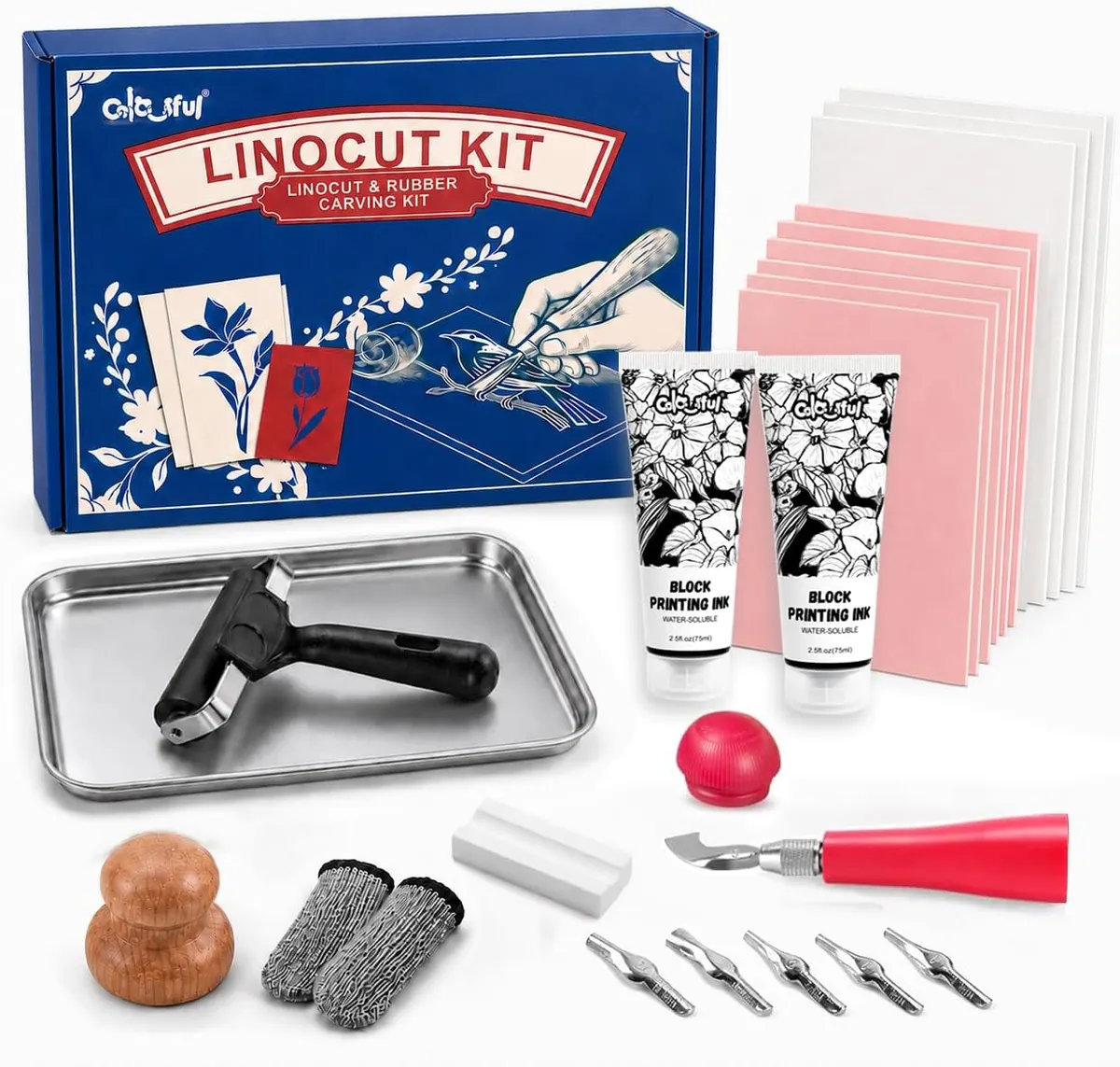 Colorful DIY Linocut Kit for Printmaking