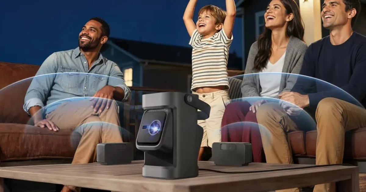 Nebula P1 Google TV Portable Projector with Detachable Speakers