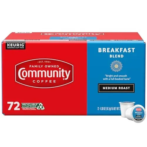 Community Coffee Single-Serve Keurig Coffee Pods Breakfast Blend 72-Count