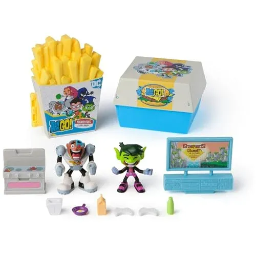 Spin Master DC Comics Teen Titans Go! Kitchen Chaos Playset w/ Beast Boy & Cyborg Figures