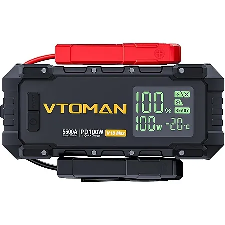 VTOMAN V10 Max 5500A Portable Jump Starter w/ 100W Bi-Directional Fast Charger