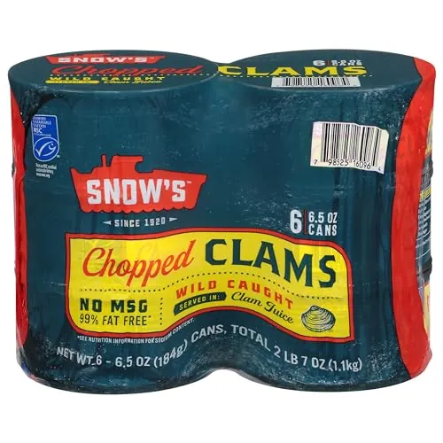 Snow's Wild Caught Chopped Clams Canned (Pack of 6)